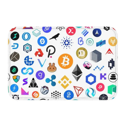 Custom Ripple XRP Front Door Mat Anti-Slip Indoor Absorbent Bitcoin