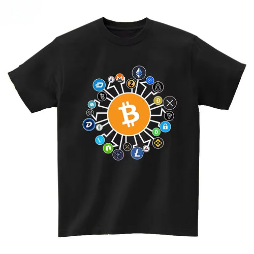 2025 Musk Currency Evolution with Bitcoin BTC Printed Short Sleeve