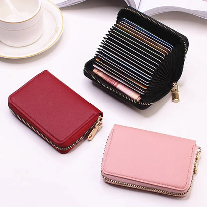 Business Card Holder Wallet Women/ Black/pink/blue/red Bank/ID/ Card