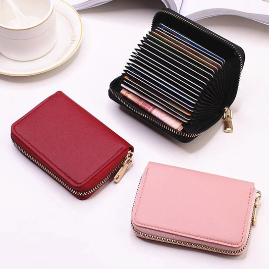 Business Card Holder Wallet Women/ Black/pink/blue/red Bank/ID/ Card