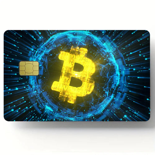 Bitcoin Pattern Stickers 4pcs PVC Credit Card Skin Stickers Removable