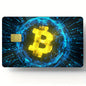 Bitcoin Pattern Stickers 4pcs PVC Credit Card Skin Stickers Removable