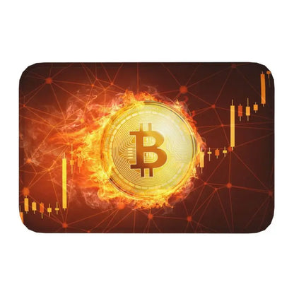 Custom Ripple XRP Front Door Mat Anti-Slip Indoor Absorbent Bitcoin