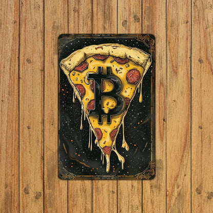 Vintage Bitcoin Metal Tin Sign - 8x12 Inch | Durable Iron Wall Art for