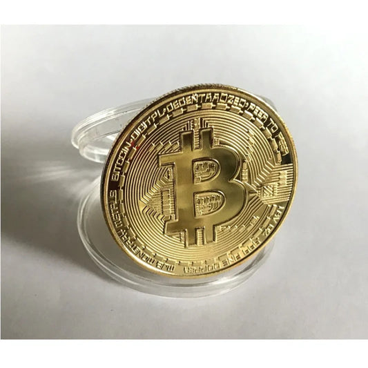 10Gold-plated Bitcoin Coin - Collect Artwork/Memorial