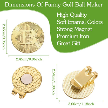 Hat Clip Ball Marker Bitcoin Shaped Magnetic Golf Mark Creative