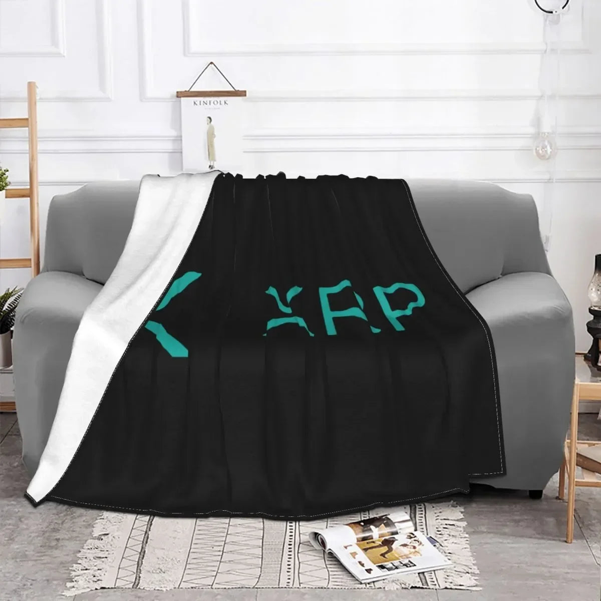Xrp Ripple New Minty Teal Cryptocurrency Blankets Flannel