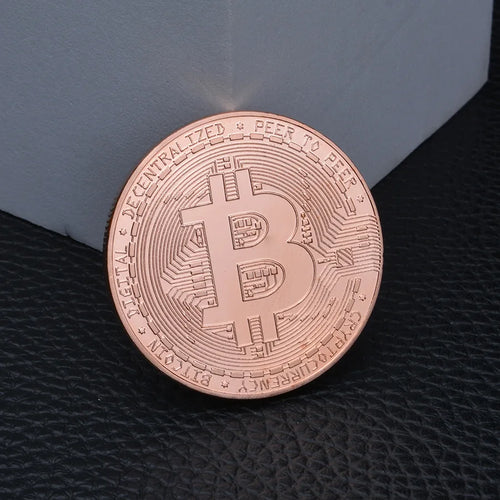 Gold Plated Bitcoin Coin Collectible Art Collection Gift Physical