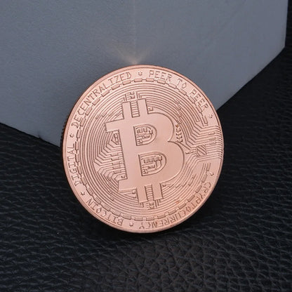 Gold Plated Bitcoin Coin Collectible Art Collection Gift Physical