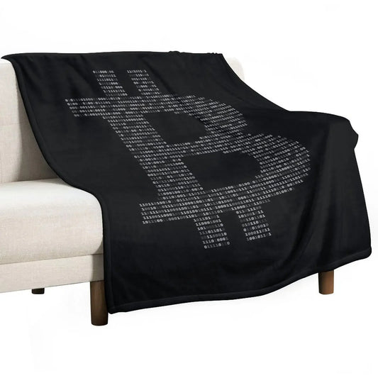 Bitcoin Binary Black Throw Blanket Soft Blanket Quilt Blanket Single