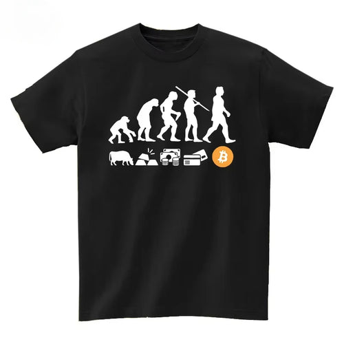 2025 Musk Currency Evolution with Bitcoin BTC Printed Short Sleeve