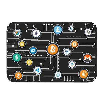 Custom Ripple XRP Front Door Mat Anti-Slip Indoor Absorbent Bitcoin