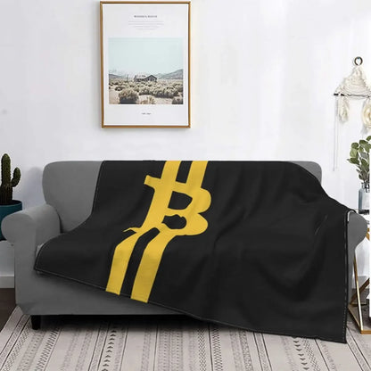 3d Printed Blanket Soft Cozy Warm BTC Cryptocurrency Home Bedroom Sofa