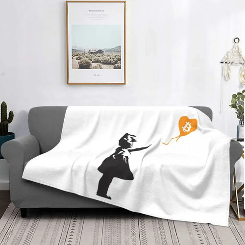 3d Printed Blanket Soft Cozy Warm BTC Cryptocurrency Home Bedroom Sofa