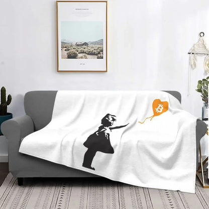 3d Printed Blanket Soft Cozy Warm BTC Cryptocurrency Home Bedroom Sofa