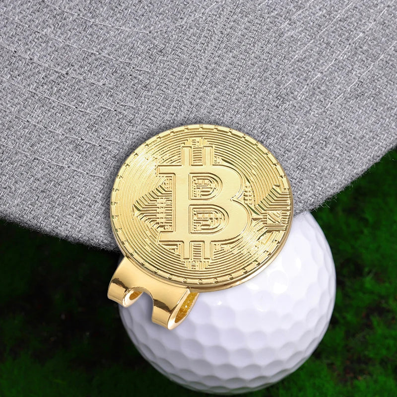 Hat Clip Ball Marker Bitcoin Shaped Magnetic Golf Mark Creative