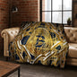 3D HD Bitcoin Money Pattern Flannel Blanket Soft Warm Blanket for Home