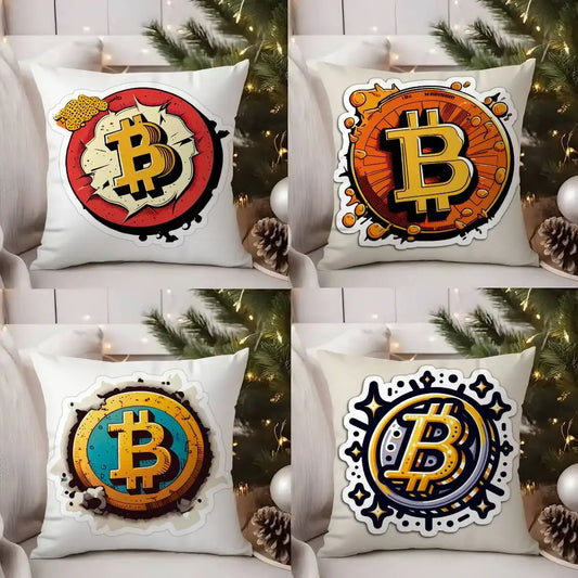 Bitcoin Cryptocurrency Btc Pillow Case Sofa Living Room Bedroom