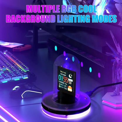 Smart clock display Glow tube weather clock WIFI Bitcoin Price Tracker