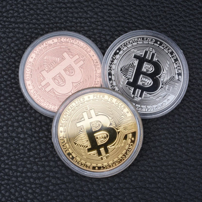 Gold Plated Bitcoin Coin Collectible Art Collection Gift Physical