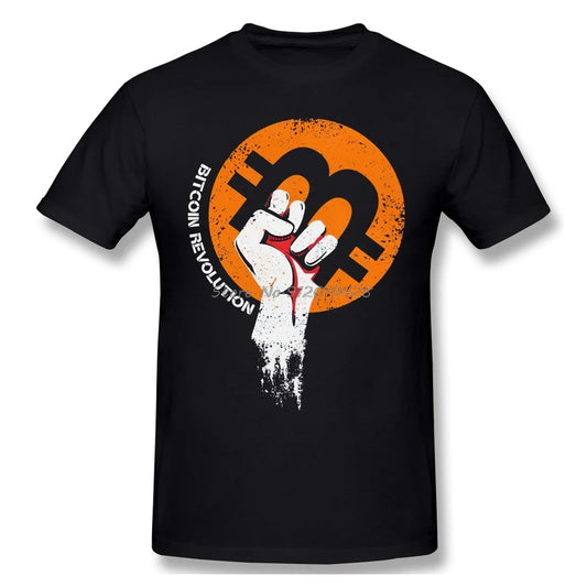 2025 Summer New Power Bitcoin T-Shirt Men's Short Sleeve Streetwear