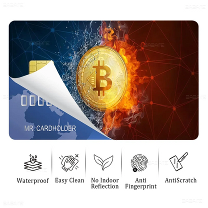 Bitcoin Logo Anime Cartoon Sticker Film Skin for Credit Card Debit