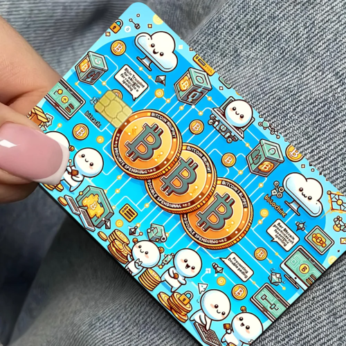 Bitcoin Cartoon Fashion Matte Gold Silver Black Matte Film Skin