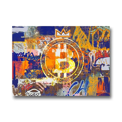 Bitcoin Canvas Art Paintings Graffiti Poster and Print