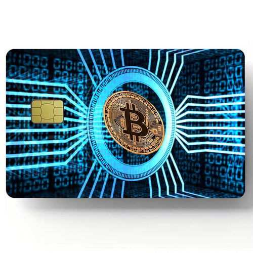 Bitcoin Pattern Stickers 4pcs PVC Credit Card Skin Stickers Removable