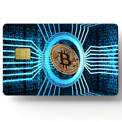 Bitcoin Pattern Stickers 4pcs PVC Credit Card Skin Stickers Removable