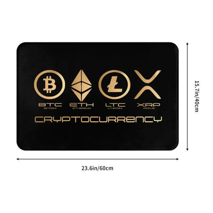 Custom Ripple XRP Front Door Mat Anti-Slip Indoor Absorbent Bitcoin