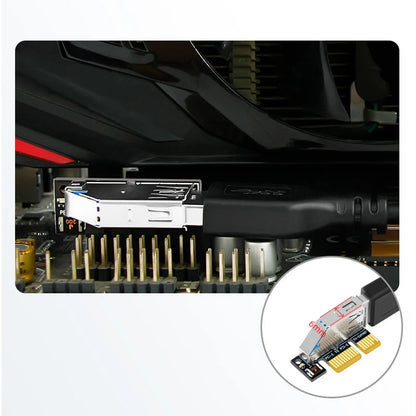 PCI-E Extender PCI E 1X to 1X Riser USB 3.0 Cable SATA Power Working