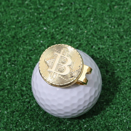 Sliver Golden Color Bitcoin Golf Ball Marker Magnetic Hat Clip