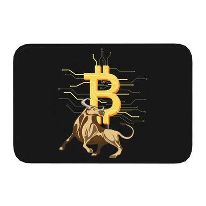 Custom Ripple XRP Front Door Mat Anti-Slip Indoor Absorbent Bitcoin