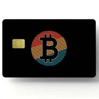 Bitcoin Pattern Stickers 4pcs PVC Credit Card Skin Stickers Removable
