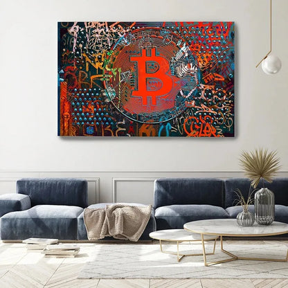 Bitcoin Canvas Art Paintings Graffiti Poster and Print