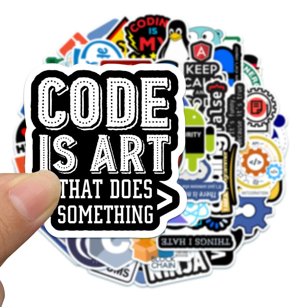 10/30/50pcs Programming Stickers Geek Python Java Internet php Docker