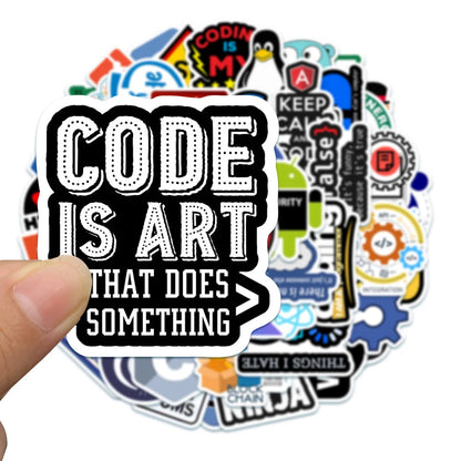 10/30/50pcs Programming Stickers Geek Python Java Internet php Docker