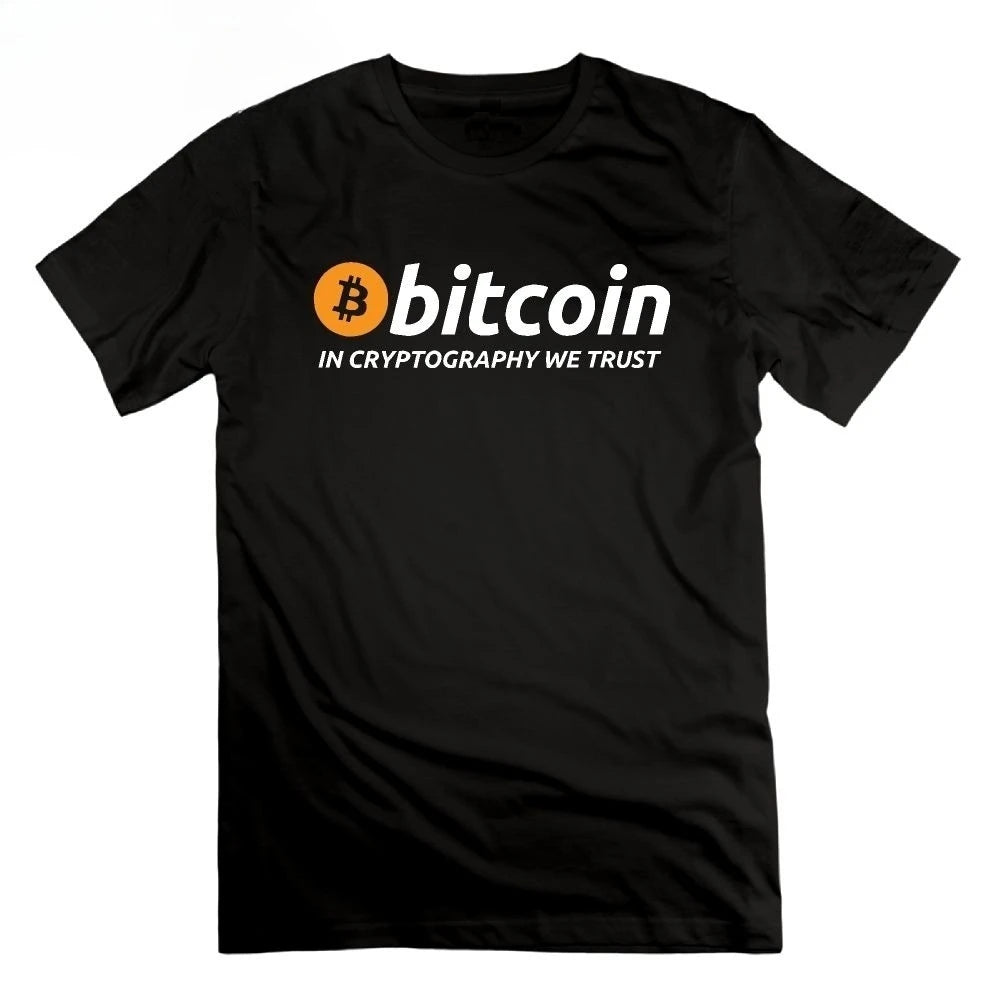 Bitcoin in Cryptography We Trust T Shirt Cryptocurrency Tees Men Round