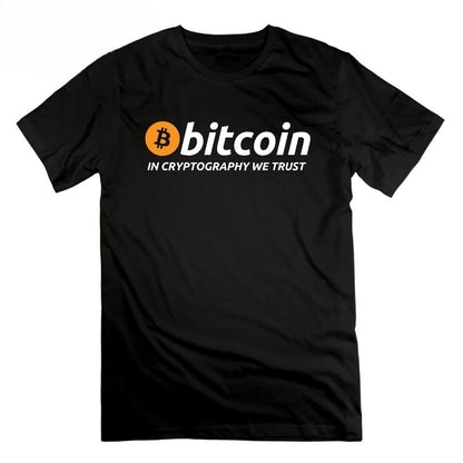 Bitcoin in Cryptography We Trust T Shirt Cryptocurrency Tees Men Round
