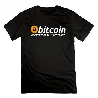 Bitcoin in Cryptography We Trust T Shirt Cryptocurrency Tees Men Round