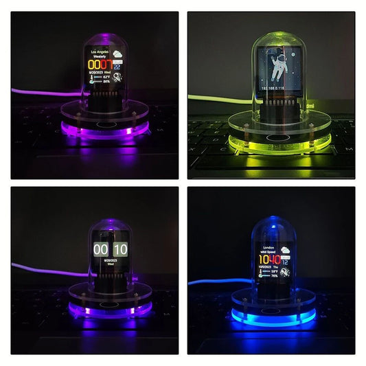 Smart clock display Glow tube weather clock WIFI Bitcoin Price Tracker