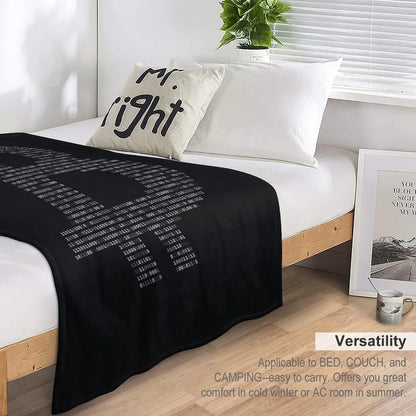 Bitcoin Binary Black Throw Blanket Soft Blanket Quilt Blanket Single