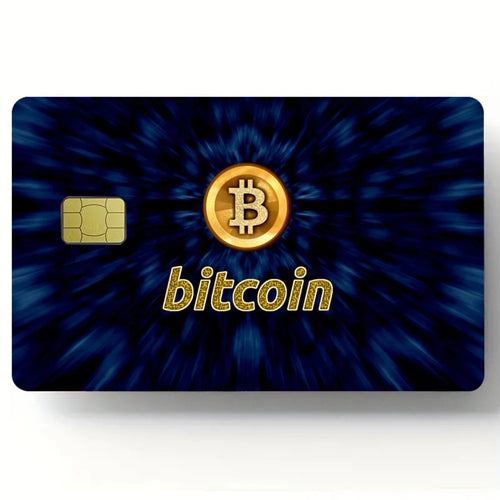 Bitcoin Pattern Stickers 4pcs PVC Credit Card Skin Stickers Removable