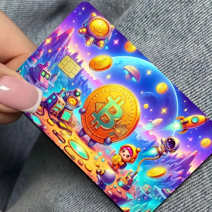 Bitcoin Cartoon Fashion Matte Gold Silver Black Matte Film Skin