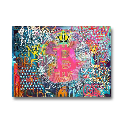 Bitcoin Canvas Art Paintings Graffiti Poster and Print