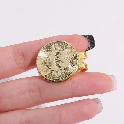 Sliver Golden Color Bitcoin Golf Ball Marker Magnetic Hat Clip