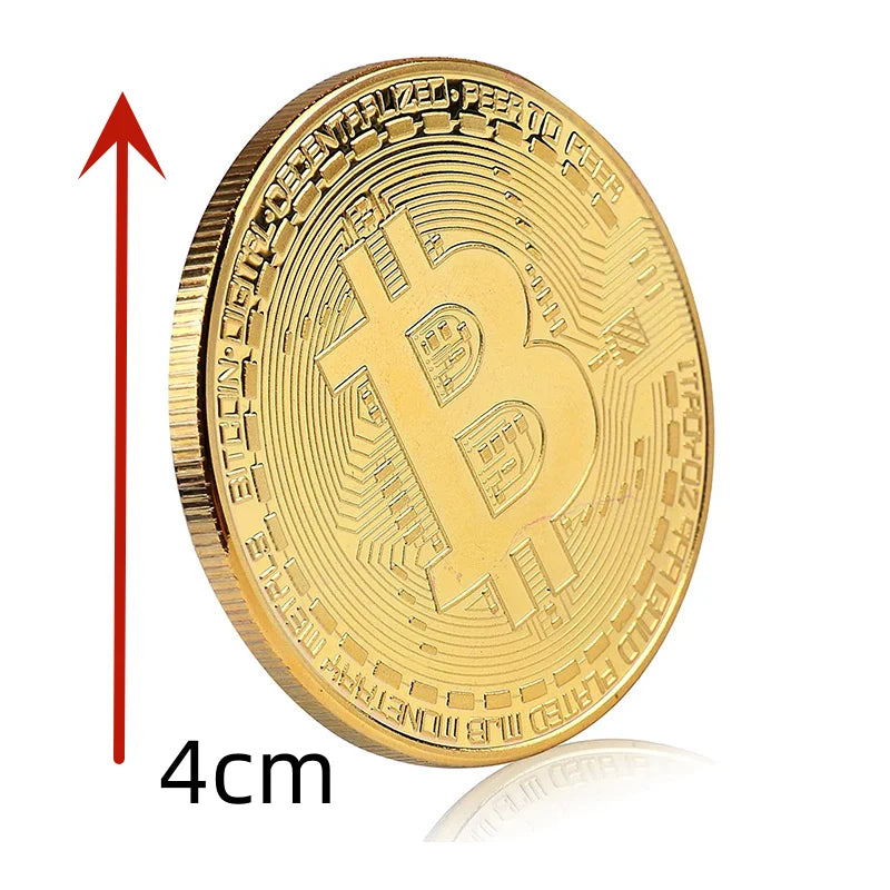 5PCSGold Plated Bitcoin Coin Collectible Art Collection Gift Physical