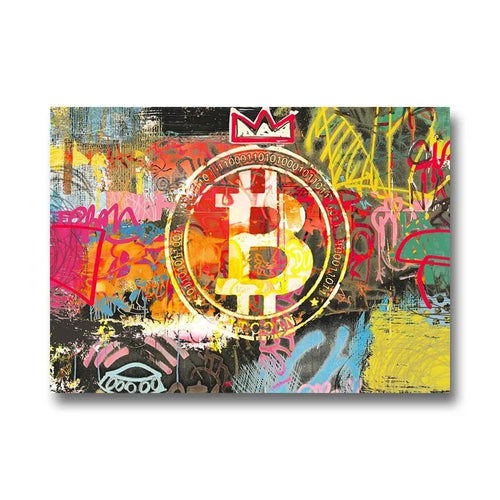 Bitcoin Canvas Art Paintings Graffiti Poster and Print