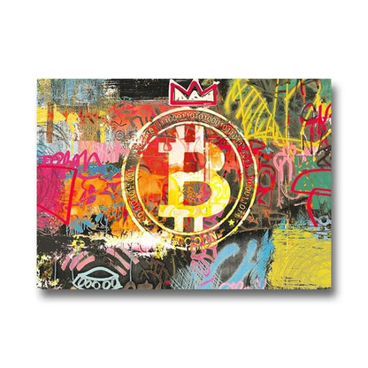 Bitcoin Canvas Art Paintings Graffiti Poster and Print